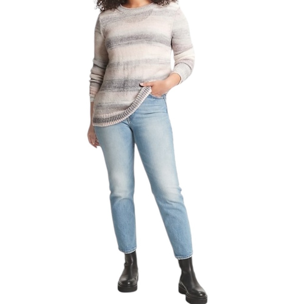 Gap Forever Soft Grey‎ Spacedye Ombré Sweater Tunic Large NWT